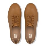 ADEOLA LEATHER LACE UP DERBYS - LIGHT TAN