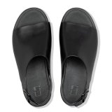 ELOISE BACK STRAP LEATHER WEDGES - ALL BLACK