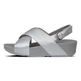LULU LEATHER BACK-STRAP SANDALS - SILVER