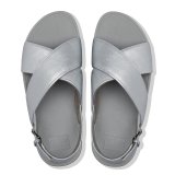 LULU LEATHER BACK-STRAP SANDALS - SILVER