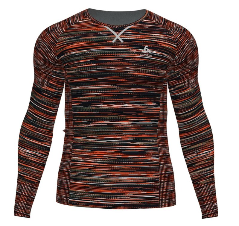 BL TOP CREW NECK L/S BLACKCOMB ECO - EXUBERANT ORANGE / SPACE DYE