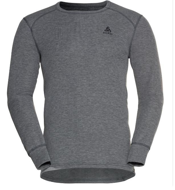 BL TOP CREW NECK L/S ACTIVE WARM ECO - ODLO STEEL GREY MELANGE