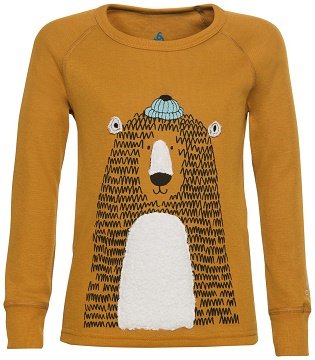 BL TOP CREW NECK L/S ACTIVE WARM ECO KID - BUCKTHORN BROWN
