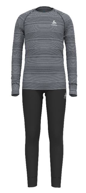 SET LONG ACTIVE WARM ECO SET - BLACK / GREY MELANGE