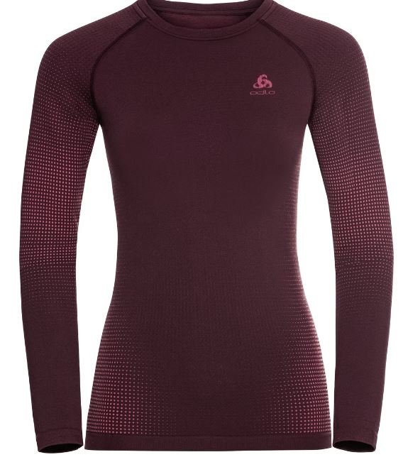 BL TOP CREW NECK L/S PERFORMANCE WARM EC - WINETASTING / DEEP CLARET
