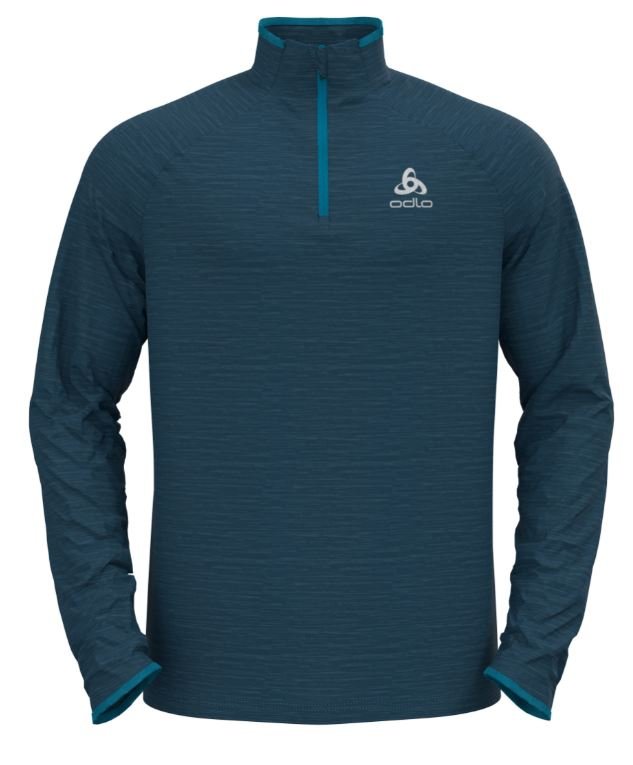 MIDLAYER 1/2 ZIP RUN EASY WARM - DEEP DIVE MELANGE