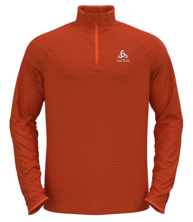 MIDLAYER 1/2 ZIP RUN EASY WARM - PUREED PUMPKIN MELANGE