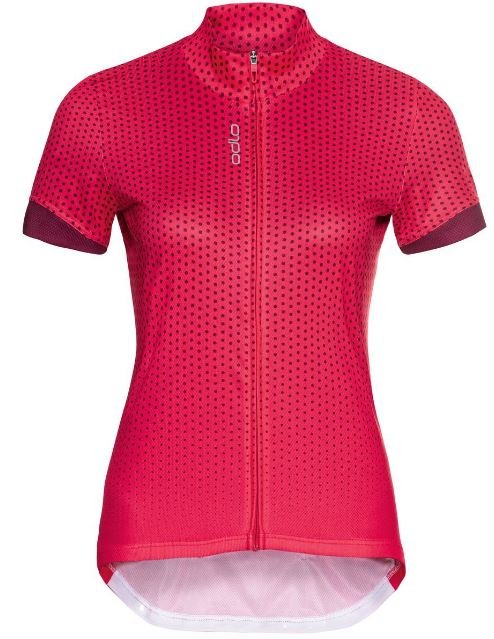 STAND/UP COLLAR S/S FULL ZIP ESSENTIAL P - PARADISE PINK / RASPBERRY FUDGE