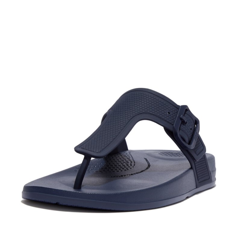 iQUSHION ADJUSTABLE BUCKLE FLIP-FLOPS - Midnight Navy - DROP 10