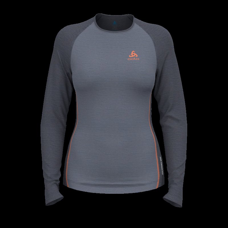 BL TOP CREW NECK L/S NATURAL PERFORMANCE - FOLKSTONE GRAY / INDIA INK MELANGE