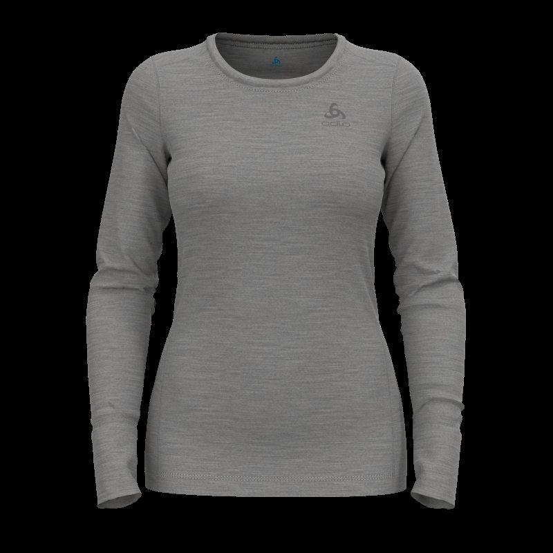 BL TOP CREW NECK L/S MERINO 200 - ODLO STEEL GREY MELANGE