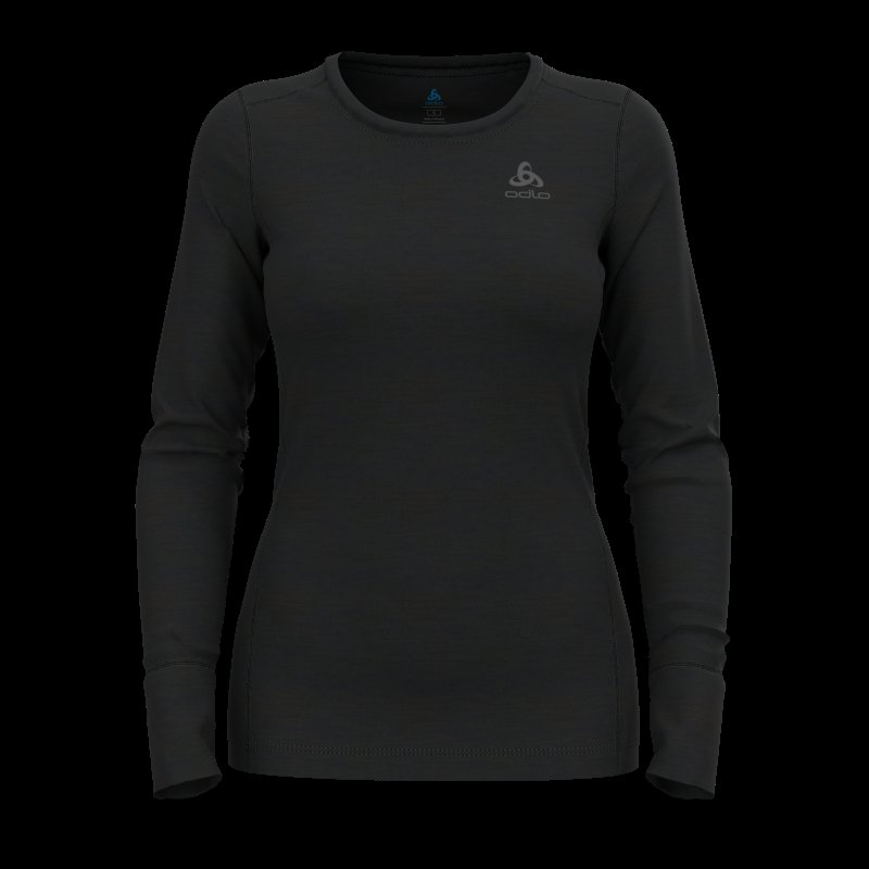 BL TOP CREW NECK L/S MERINO 200 - BLACK