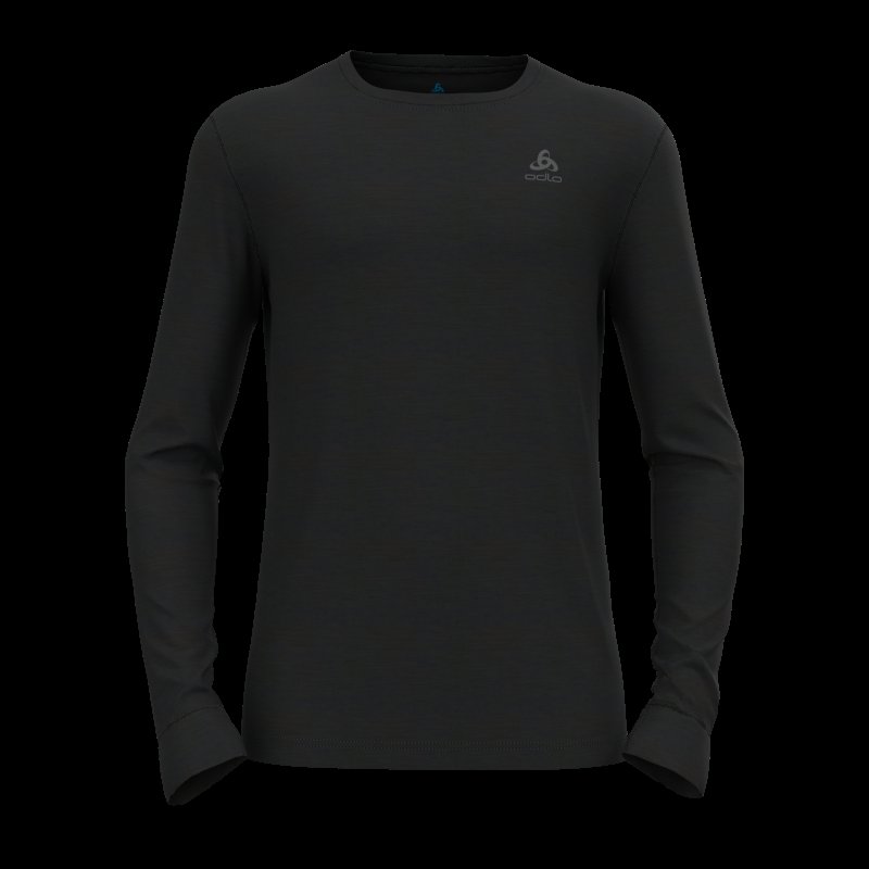 BL TOP CREW NECK L/S MERINO 200 - BLACK