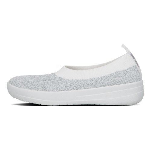 ÜBERKNIT TM SLIP-ON BALLERINA - METALLIC SILVER/URBAN WHITE