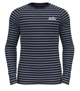 BL TOP CREW NECK L/S ACTIVE WARM ORIGINA - DARK SAPPHIRE / ODLO SILVER GREY