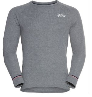 BL TOP CREW NECK L/S ACTIVE WARM ORIGINA - ODLO STEEL GREY MELANGE