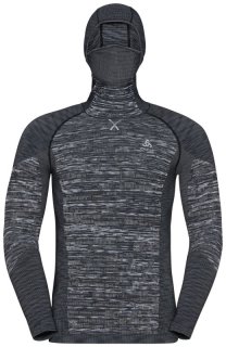 BL TOP FACEMASK L/S BLACKCOMB ECO - BLACK / SPACE DYE
