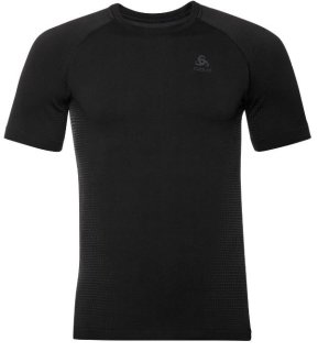 BL TOP CREW NECK S/S PERFORMANCE WARM EC - BLACK / NEW ODLO GRAPHITE GREY