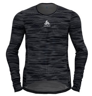 BL TOP CREW NECK L/S ZEROWEIGHT CERAMIWA - ODLO GRAPHITE GREY / BLACK