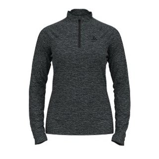 MID LAYER 1/2 ZIP SESVENNA - BLACK MELANGE