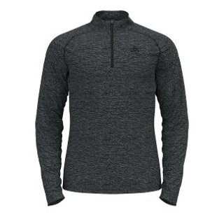 MID LAYER 1/2 ZIP SESVENNA - BLACK MELANGE