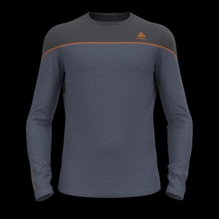 BL TOP CREW NECK L/S REVELSTOKE PW 150 - FOLKSTONE GRAY / INDIA INK MELANGE