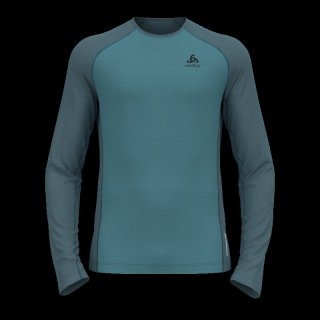 BL TOP CREW NECK L/S NATURAL PERFORMANCE - SAXONY BLUE / DEEP DIVE MELANGE