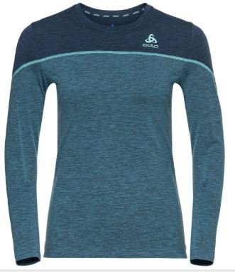 BL TOP CREW NECK L/S PERFORMANCE WOOL 15 - BLUE WING TEAL MELANGE  / POLYNYA