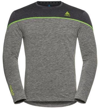 BL TOP CREW NECK L/S PERFORMANCE WOOL 15 - BLUE WING TEAL MELANGE  / INDIGO BUNTING