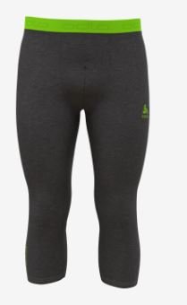 BL BOTTOM LONG PERFORMANCE WOOL 150 - ODLO GRAPHITE GREY MELANGE  / LOUNGE LIZARD