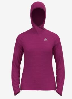 MID LAYER HOODY RUN EASY WARM - FESTIVAL FUCHSIA MELANGE