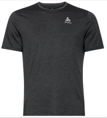 T_SHIRT CREW NECK S/S RUN EASY 365 - BLACK MELANGE