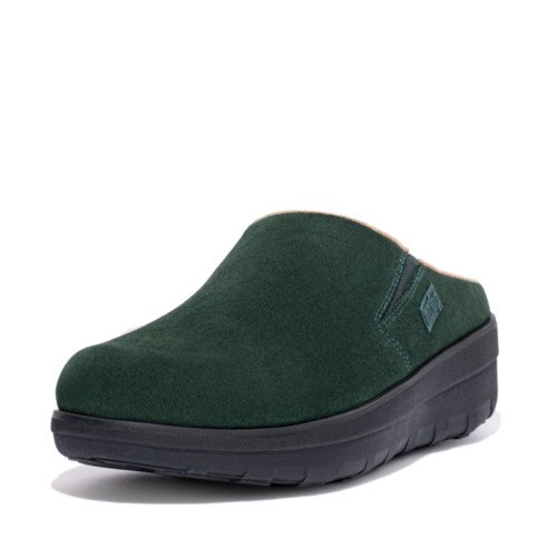 LOAFF SUEDE CLOGS - RACING GREEN