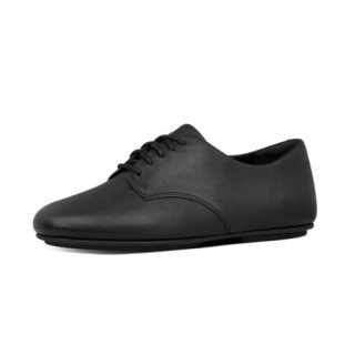 ADEOLA LEATHER LACE UP DERBYS - ALL BLACK CO AW01