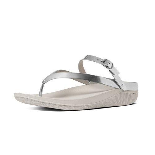 FLIP TM LEATHER SANDAL - Silver Mirror