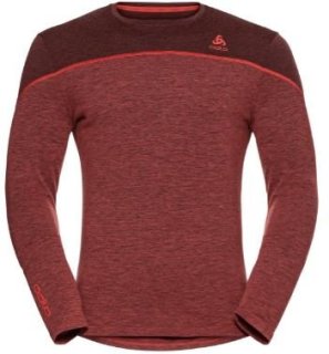 BL TOP CREW NECK L/S PERFORMANCE WOOL 15 - KETCHUP MELANGE  / RED MAPLE