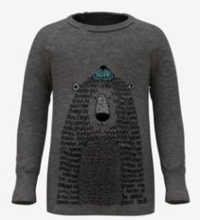 BL TOP CREW NECK L/S ACTIVE WARM ECO KID - ODLO STEEL GREY MELANGE