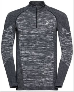BL TOP TURTLE NECK L/S HALF ZIP BLACKCOM - BLACK / SPACE DYE