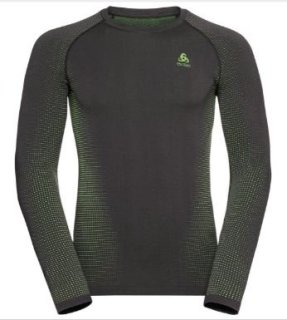 BL TOP CREW NECK L/S PERFORMANCE WARM EC - ODLO GRAPHITE GREY / LOUNGE LIZARD