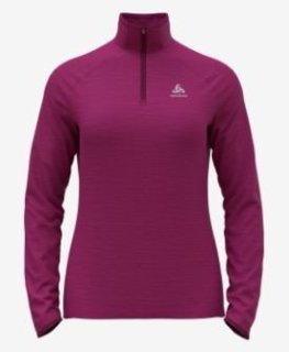 MID LAYER 1/2 ZIP RUN EASY WARM - FESTIVAL FUCHSIA MELANGE