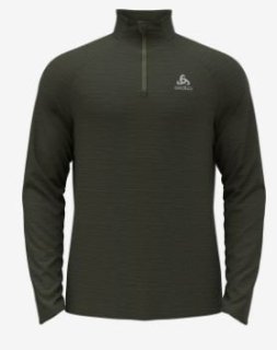 MID LAYER 1/2 ZIP RUN EASY WARM - DEEP DEPTHS MELANGE