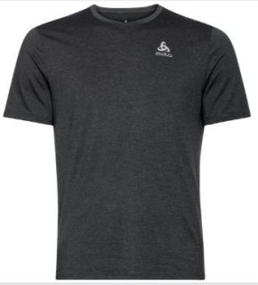 T_SHIRT CREW NECK S/S RUN EASY 365 - BLACK MELANGE