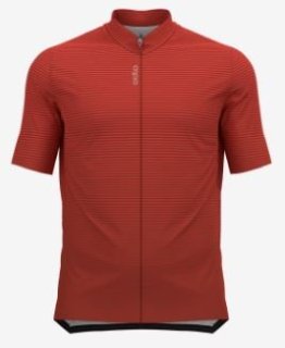 T/SHIRT S/U COLLAR S/S FULL ZIP ESSENTIA - FIRELIGHT / KETCHUP