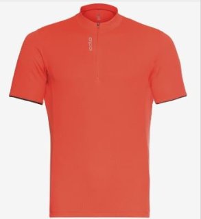 T_SHIRT S/U COLLAR S/S 1/2 ZIP ESSENTIAL - EXUBERANT ORANGE