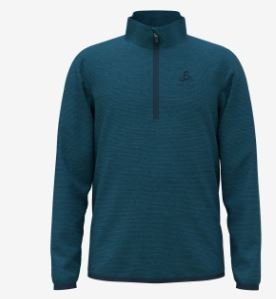 MID LAYER 1/2 ZIP ROY KIDS STRIPE - BLUE WING TEAL / INDIGO BUNTING