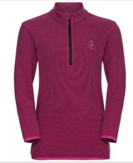 MID LAYER 1/2 ZIP ROY KIDS STRIPE - FESTIVAL FUCHSIA / RASPBERRY FUDGE
