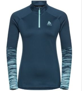 MID LAYER 1/2 ZIP SESVENNA GRAPHIC - BLUE WING TEAL