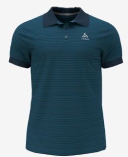 POLO SHIRT S/S NIKKO DRY - SAXONY BLUE / BLUE WING TEAL STRIPES