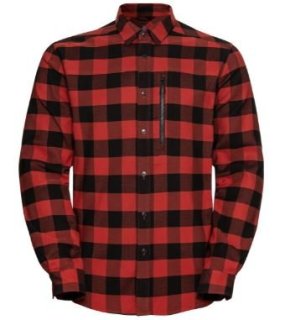 SHIRT L/S HALDEN CHECK - BLACK / KETCHUP