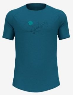 T/SHIRT CREW NECK S/S ASCENT PW 130 LAND - SAXONY BLUE MELANGE
